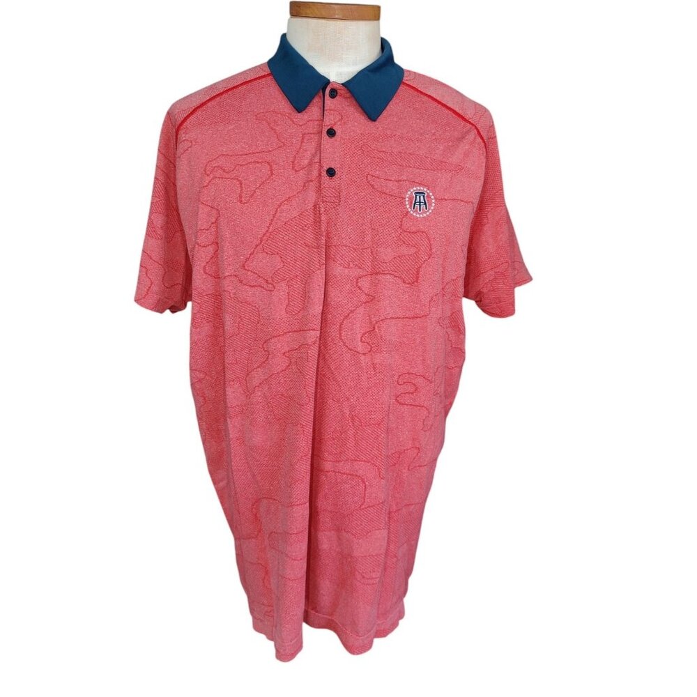 Barstool x UNRL Short Sleeve Polo Golf Shirt Red Camo Mens 2XL Performance
